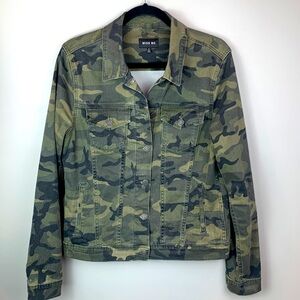 Miss Me Camo Denim Trucker Jacket